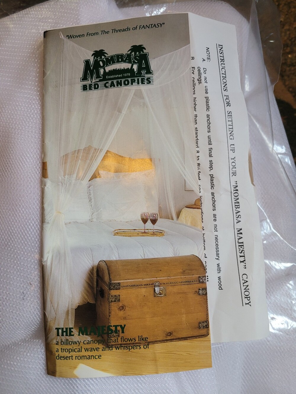 NWT Mombasa Bed Canopy "The Majesty" - White Sheer Bed Canopy